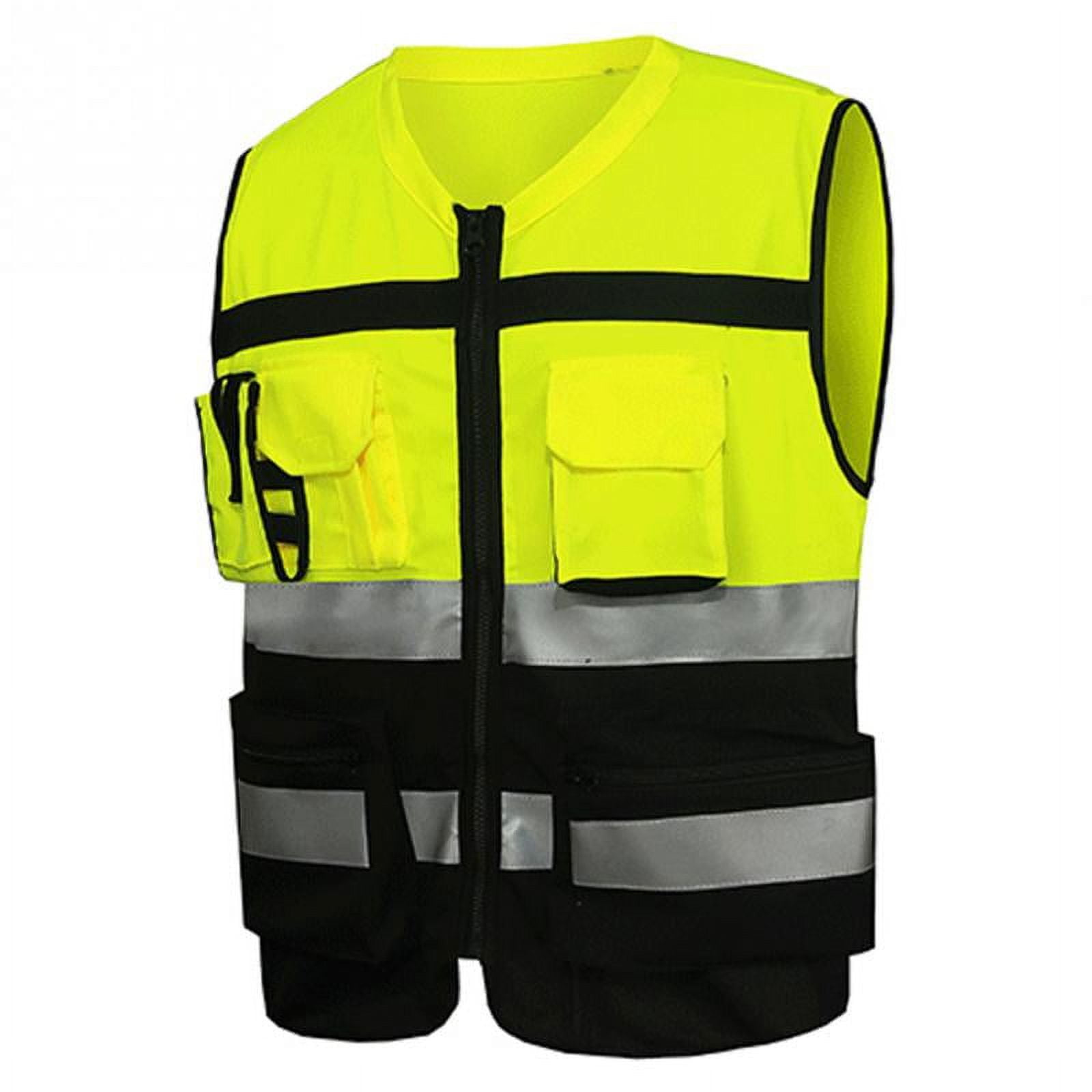 tooloflife Security Reflective Vest Jacket with 2 Pockets Visibility Reflective Stripes Size L/XL/XXL/XXXL