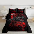 thumbnail image 2 of Homewish Safari Wolves 3-Piece Full Size Comforter Sets For Teens Boys Girls,Jungle Animal Bedding Comforter Set,Black Red Grey Lightweight Bedding Sets,Breathable Home Decor,Reversible, 2 of 8