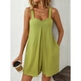thumbnail image 7 of aidice Jumpsuits for Women Casual Low Neck Sleeveless Loose Comfy Summer Wide Leg Shorts Pockets Rompers, 7 of 7