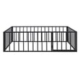 thumbnail image 4 of Bellemave Full Size Metal Floor Bed Frame, Montessori Bed with Safety Guardrails and Door, No Weight Limit and Easy Assemble Playhouse Full Bed Frame (Black), 4 of 7