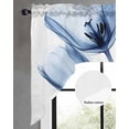 thumbnail image 2 of Blue Flowers Swag Valances for Windows, Small Curtains Drapes, Gradient Botanical Tulip Floral Plants Kitchen Window Curtains Over Sink Window Treatment Valance for Bedroom/Bathroom 56"x36", 2 of 5