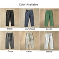 thumbnail image 4 of ML Mens Summer Linen Solid Color Straight Slim  Pants Simple Versatile Fashion Streetwear Straight Leg Men‘s Cropped Pants, 4 of 6
