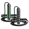 thumbnail image 1 of Tignapoo Adjustable Jump Rope Set (Black & Green Striped) - Perfect for Fitness and Training, Comfortable Grip with Anti-Dust Bearings for Smooth Skipping, Ideal for Workouts and Fun Activities, 1 of 6