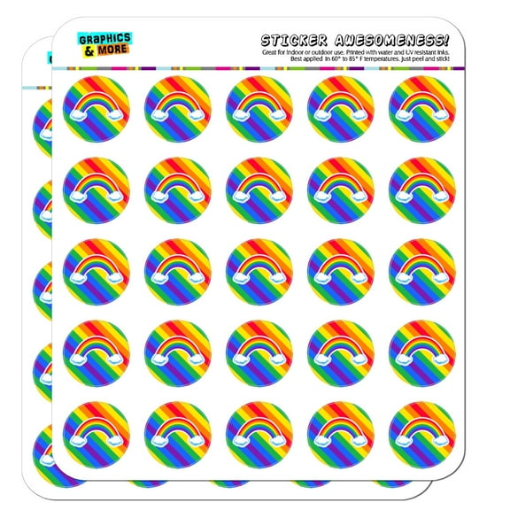 Double Rainbow with Clouds Planner Calendar Scrapbooking Crafting Stickers