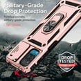 thumbnail image 4 of Galaxy A12 Case,Dteck Shockproof Rubber Rugged Case Hybrid Hard Ring Holder Kickstand Slide Camera Lens Protector Cover for Samsung Galaxy A12 6.5-inch,Rosegold, 4 of 8