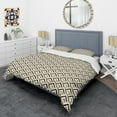thumbnail image 3 of Designart 'Gold black and white triangle' Mid-Century Modern Duvet Cover Set, 3 of 4