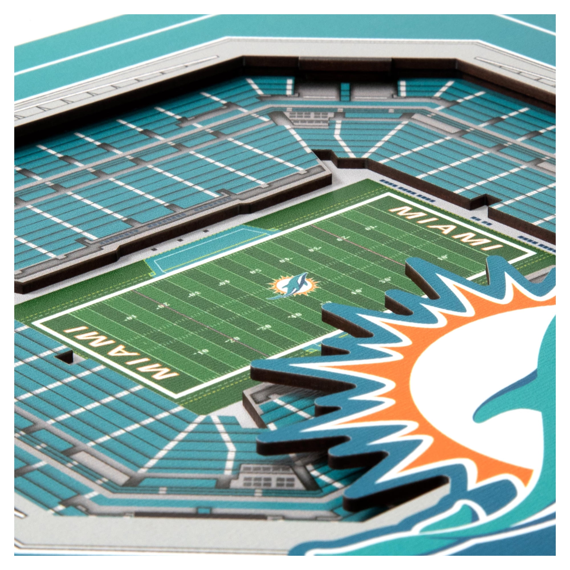 IDNA Miami Dolphins 12" x 12" Stadium Series 3D Wall Art
