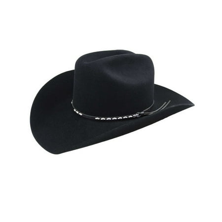 - Bailey Cowboy Hat Mens Leather Silver Studs Cattleman Crown Alamo 4429