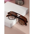 thumbnail image 2 of 1pair Women Tortoiseshell Aviator Frame Boho Fashion Glasses For Daily Life, 2 of 5
