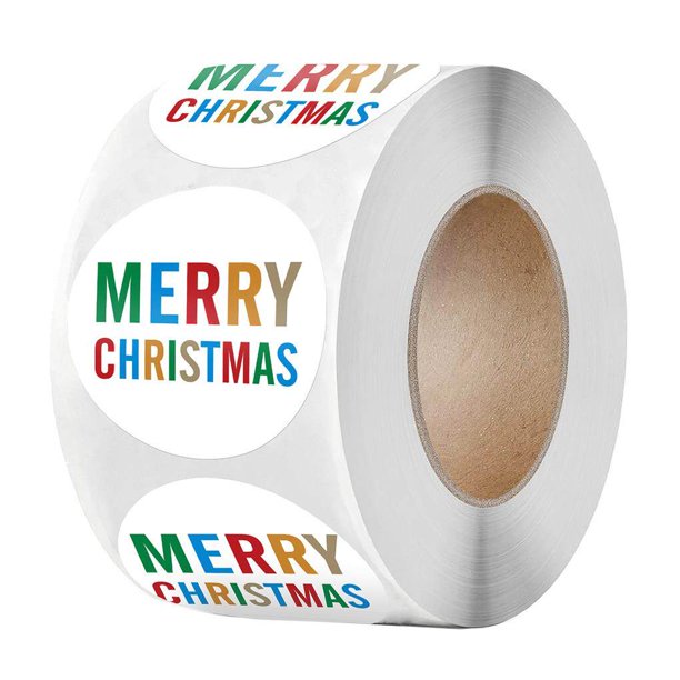 Bearachild Decoración Etiqueta Adhesiva Tema de Navidad Feliz Navidad Caja de regalo Etiqueta Papel Kraft Feliz Navidad Eslogan Etiqueta decorativa Rollo Kits de decoración para fiestas Bearachild HA019826-00