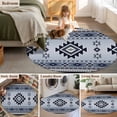 thumbnail image 5 of Round Rugs 3.3 Ft, Navy Blue Boho Non Slip Area Rugs for Kitchen Bedroom Entryway, Southwestern Geometric Vintage Abstract Art Washable Carpet Runner Rug Floor Mats for Bedroom Home Decor, 5 of 9