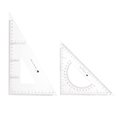 thumbnail image 1 of Uxcell 2piece Triangle Ruler Square Set 22cm 30/60 and 45/90 Degrees Measuring Tools, Transparent, 1 of 5