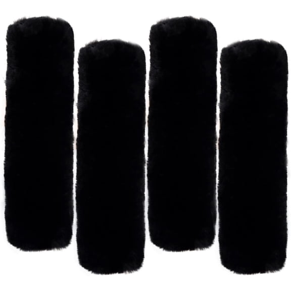 4 Pack Soft Fur Seat Belt Covers for Adults, Fluffy Seat Belt Shoulder Neck Protector Pads, Black Universal Car Interior Accessories