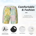 thumbnail image 6 of Picia Daisies Flowers pattern Mens Swim Trunks with Compression Liner Stretch Beach Shorts Quick Dry with Zipper Pockets No-Chafing Board Shorts-Small, 6 of 9