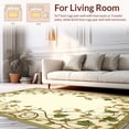 thumbnail image 2 of ODIKA 5'x7' Machine Washable Non-Slip Area Rug, Classic Ornamental Vine Featuring Delicate Leafy Tendrils High Traffic Rug, Green, 225540, 2 of 7