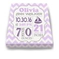 thumbnail image 2 of Personalized Canvas Birth Announcement Nursery Decor Gift, Sailboat Design, Custom Name, Date, Weight & Length, Unique Boys & Girls Baby Shower Wall Art Presents, Color Lilac # 1 , Size - 11X14, 2 of 5