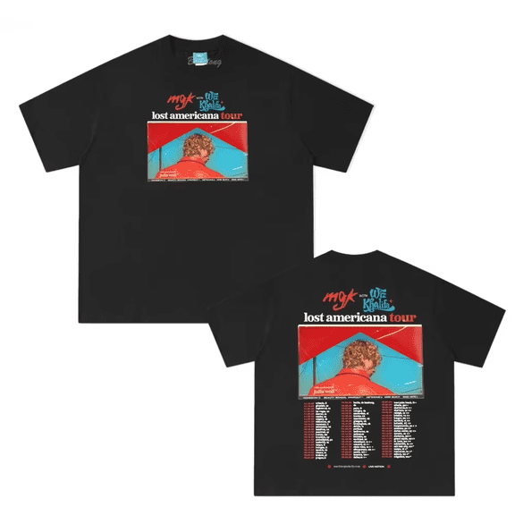 SKXILTKU Mgk The Lost Americana Tour 2025-2026 Unisex T-Shirts Short Sleeves Streetwear Tops Tees XXS-4XL