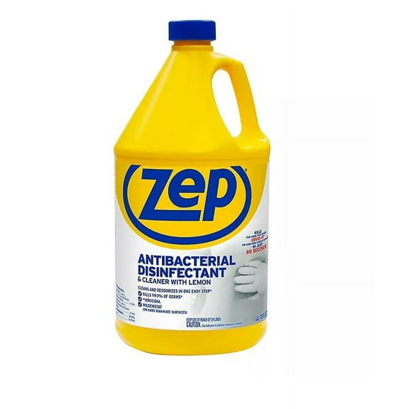 Zep Antibacterial Disinfectant Household Surface Cleaner, Lemon, 128 fl oz