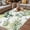 White, variant on Green Leaves Outdoor Rug for Patio/Deck/Porch, Non-Slip Large Area Rug 6 x 9 Ft, Summer Botanical Farmhouse Watercolor Leaf Indoor Outdoor Rugs Washable Area Rugs, Camping Rug Carpet Runner