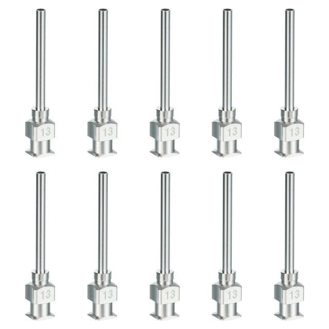 Unique Bargains 10 Pcs 13G 1 Inch Blunt Tip Dispensing Needle with Lure Lock for Refilling Liquid Inks Adhesives