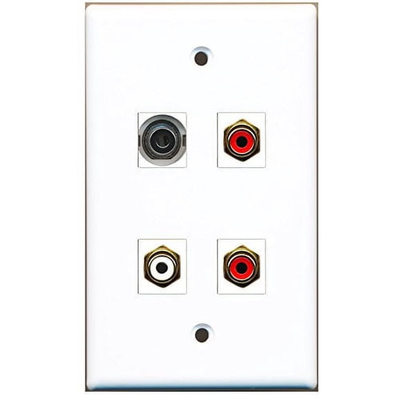 RiteAV - 2 Port RCA Red 1 Port RCA White 1 Port 3.5mm Wall Plate