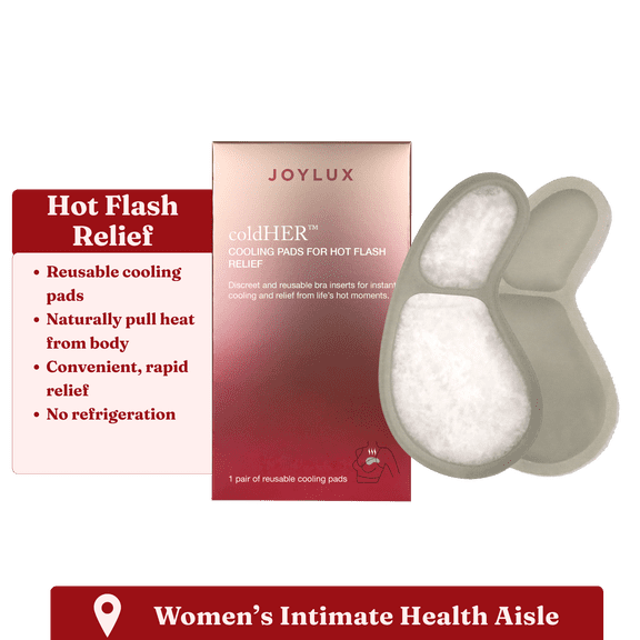 Joylux coldHER Cooling Bra Inserts, for Hot Flash Menopause Relief, 2 Count, Gray, Female