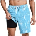 thumbnail image 2 of Aobny with Liner Shorts Board Graphic Clothes Big & Tall Slim Casual Work Pants for Men,Light Blue,XXXL, 2 of 6