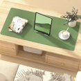 thumbnail image 3 of SHIQI-Leather Desk Pad Protector, Mouse Pad, Non-Slip Computer Mat for Desk, PU Leather Office Desk Mat for Home & Office, Waterproof Laptop Desk Blotter for Keyboard and Mouse, Olive Green (13.7''X2, 3 of 4