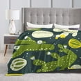 thumbnail image 6 of YFYANG Anti-Pilling Ultra-Soft Micro Fleece Cover Blanket for Bed Sofa, Green Cartoon Cactus Throw Blanket for All Seasons, 60"x50", 6 of 9