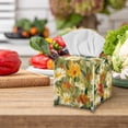 thumbnail image 5 of FUIALDOLG Oil Painting Floral Print Tissue Box Cover, PU Leather Car Tissue Holder Waterproof Napkin Dispenser for Home Office Restaurant Desk Decor, Square 5.1x5.1x5.5'', 5 of 7