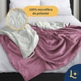 thumbnail image 4 of Cobija Cobertor Aborregado King Laila Comfort Frazada Ultra Suave 100% Microfibra de Poliéster Palo de Rosa, 4 of 9