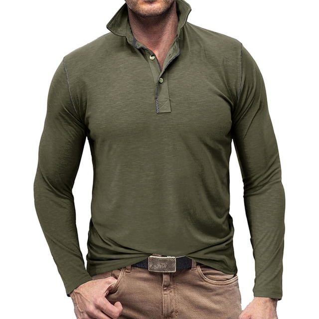 Blusas y camisas de manga larga con cuello redondo para hombre, blusa básica de color puro con músculos musculosos de manga larga, blusas y camisas de manga larga con cuello redondo para hombre, blusa