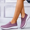 thumbnail image 6 of GPOECD Women Shoes Casual Fashion Breathable Mesh Hollow Out Design Platform Soft Sole Lightweight Walking Sneakers Womens Shoes Purple,41, 6 of 9