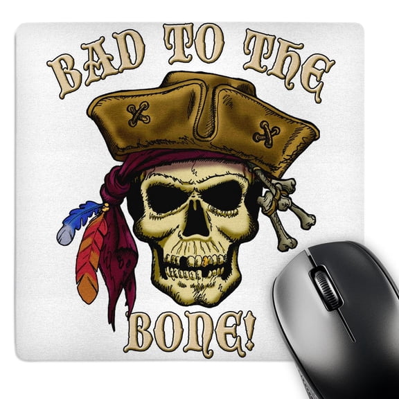 3dRose, PIRATE SKULL WITH Bad To The Bone, MousePad