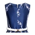 thumbnail image 4 of Girls Dress Navy Blue Flower Belt Vintage Party Sundress 6, 4 of 6