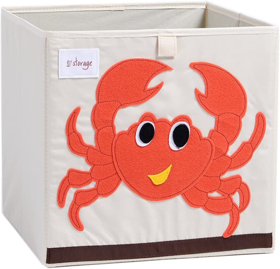 13 inch DODYMPS Foldable Animal Canvas Storage Toy Box/Bin/Cube/Chest/Basket/Organizer for Kids Dog 