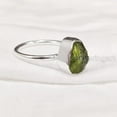 thumbnail image 2 of Natural Peridot Ring, Rough Peridot Gemstone Ring, August Birthstone, Simple Plain Ring, 925 Sterling Silver, Womens Ring, Christmas, Thanksgiving, Handmade, Statement Jewelry, Rough Gemstone Jewelry, 2 of 5
