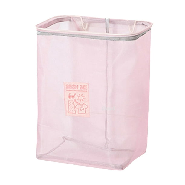 Ounissouiy 2021 nuevo cesto de ropa sucia transpirable montado en la pared cesto de ropa sucia plegable cestas de almacenamiento de ropa de baño Almacenamiento y organización del hogar rosado