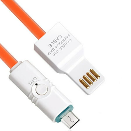 Premium Multifunction OTG Cable Android OTG Adapter Micro USB On-The-Go for USB Flash drive Mobile HDD Mouse Printer Jelly Flat Data Sync Charging Cable Cord - Orange, Micro USB, OTG, 1 Meter/ 3.3 (Best Flash Plugin For Android)