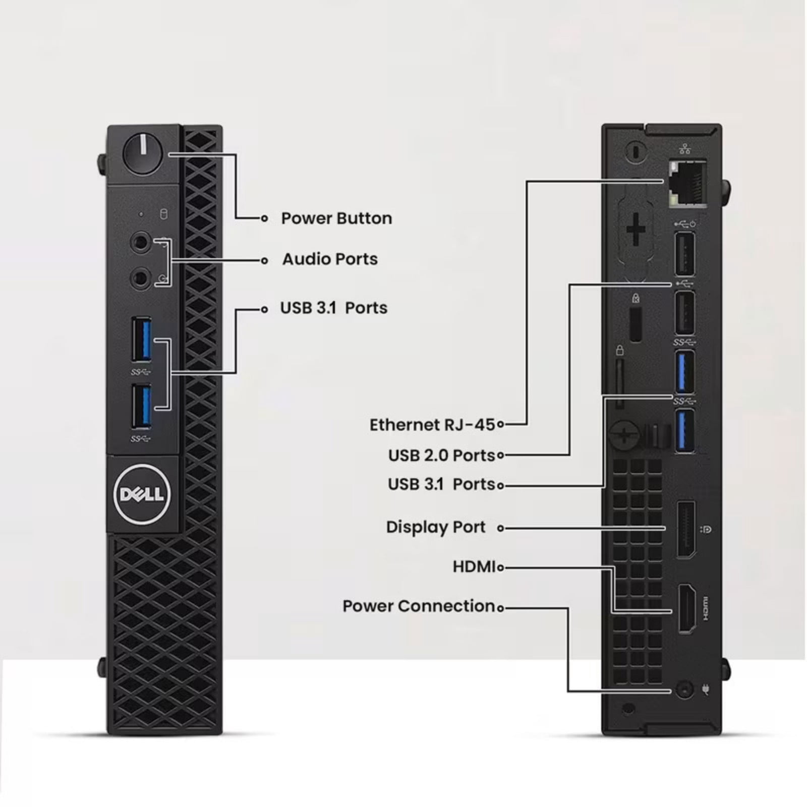 Restored Dell OptiPlex 3060 Micro Desktop Computer — Intel Core i3-8100t — 16GB DDR4 RAM — 256GB SSD — 24" Monitor — Wireless KB & M— Built-in Wi-Fi — Bussiness Desktop Mini PC — Window 11 Pro