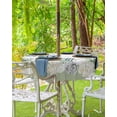 thumbnail image 3 of Hokiten Outdoor Tablecloths with Umbrella Hole & Zipper, Sage Green Shell Round Tablecloth 54 Inch, Coastal Nautical Seahorse Conch Coral Waterproof Table Cloth, Patio/Pool/Picnic Table Covers, 3 of 7