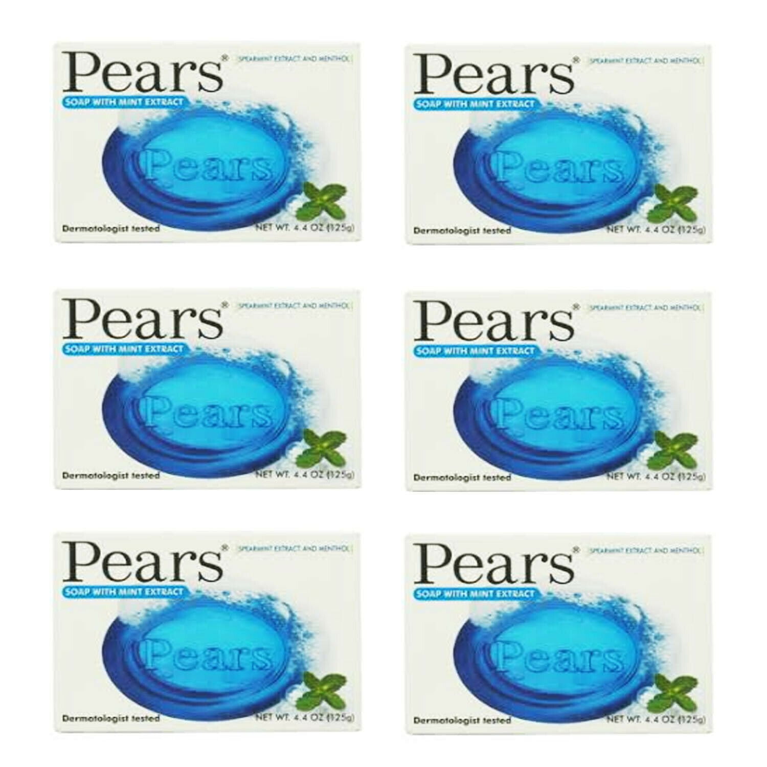 Pears Soap with Mint Extract And Menthol 4.4 Oz (Pack Of 6) Walmart