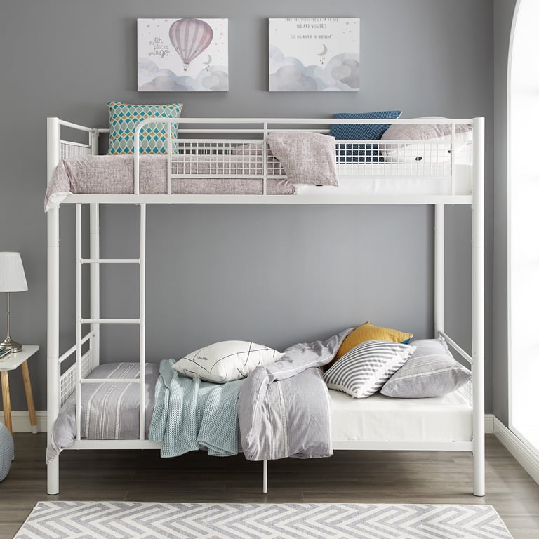 Manor Park Twin Metal Bunk Bed with Mesh Frame, White - Walmart.com ツインゴーメッシュ