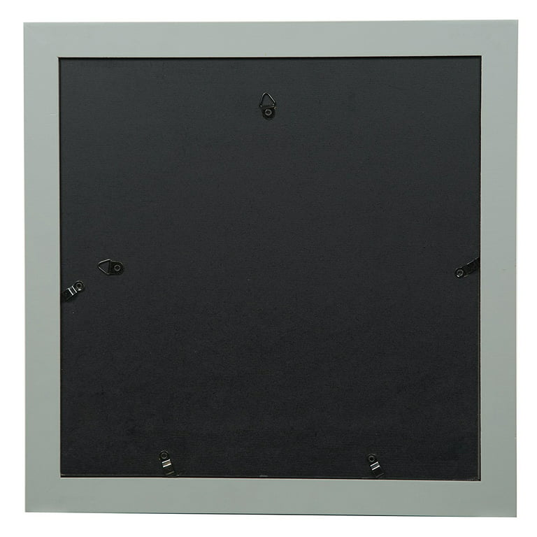 Grey 8x8 Picture Frame for 4x4 Photo with Mat &Real Glass Wall