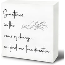Zomyto 5x5 inches Ocean Room Decor, Beachy Room Decor, Coastal House Decor, Sometimes in the Waves of Change We Find Our True Direction Beach Wooden Box Sign