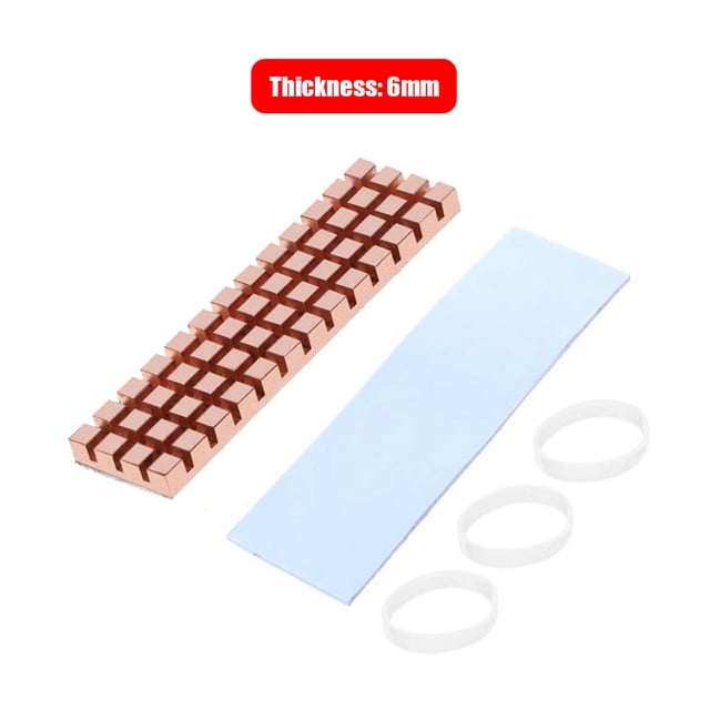PC Notebook SSD Heat Sink For M.2 2280 PCI-E NVME With Thermal Pad Heatsink Computer Cooler Copper Radiator Accessory 6mm