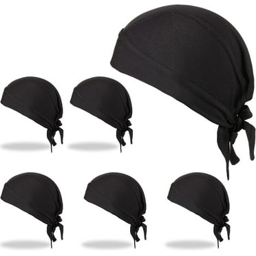 Phogary 6 Pack Do Rags Sweat Wicking Beanie Cooling Durags Skull Cap Motorcycle Head Wrap Bandana for Men Women