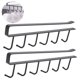 thumbnail image 2 of Organizador ordenado con 6 ganchos para almacenamiento de cocina, estante multifuncional para utensilios debajo del gabinete, ganchos para tazas que protegen el armario sin perforar, para organizar, 2 of 5