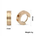 thumbnail image 3 of BEBERLINI Women Huggie Hoop Earrings Stainless Steel Rose Gold Jewelry Gift Grooved Stripes, 3 of 6