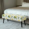 thumbnail image 2 of Whosucclay Lemon Blossom Leaf Print Dining Room Bench Covers Stretch Bench Chair Slipcovers, Removable Bench Protectors Washable Dining Chair Slipcovers for Living Room, Kitchen, 2 of 7